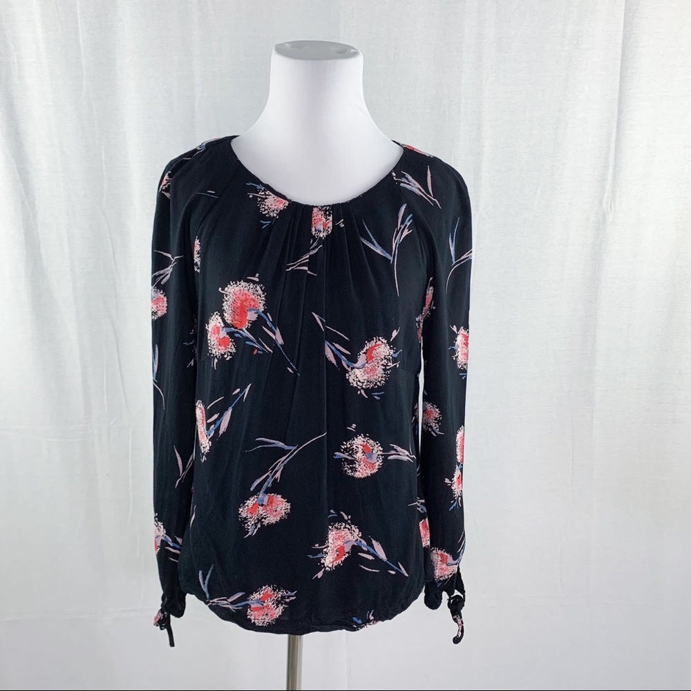 Emily and Fin black and pink floral print top